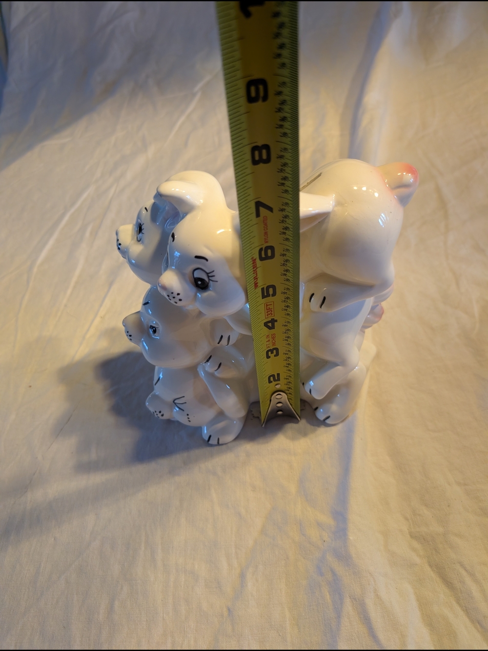 2/30$ White Ceramic Stacked Bunny Bank Decorative Home Accent - Picture 6 of 7